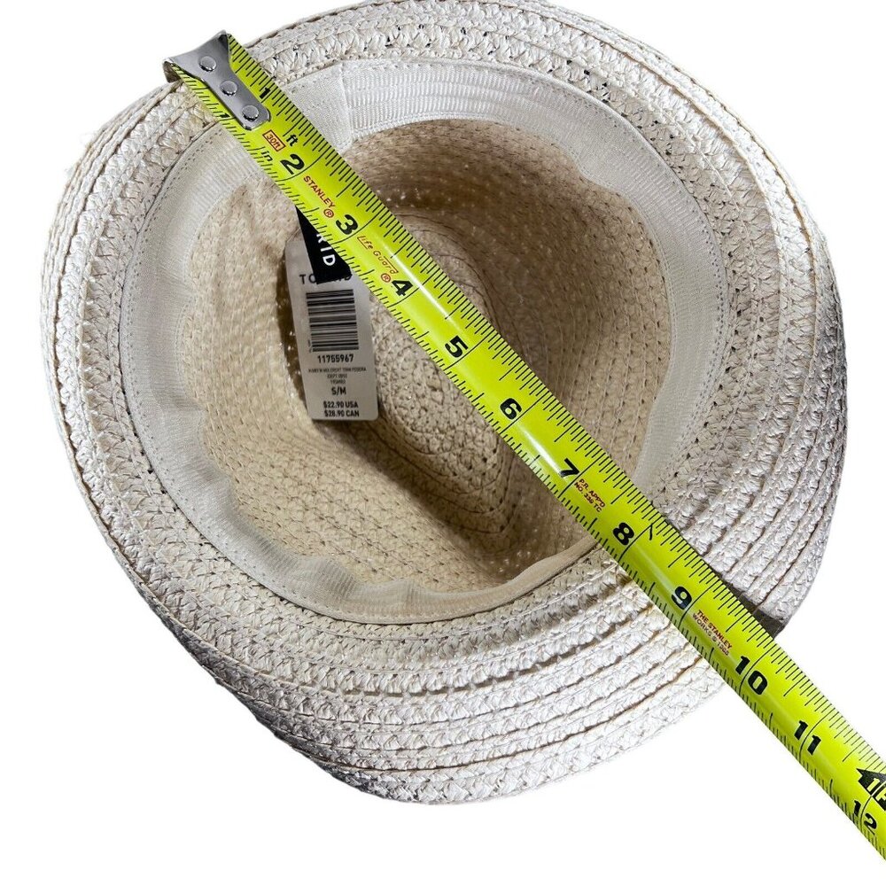 TORRID Tan Woven Hat S/M Crochet Trim Band Natural Sun Fedora Tags - Picture 5 of 7